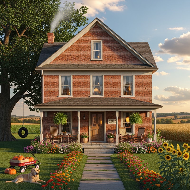 photo  of a farm family home