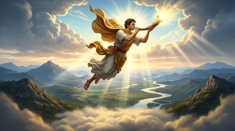 עשה את המלאך יוצא מכיוון השמים כלפי הארץ