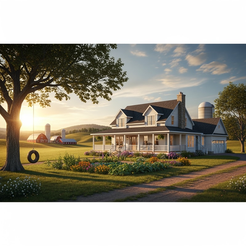 photo  of a farm family home