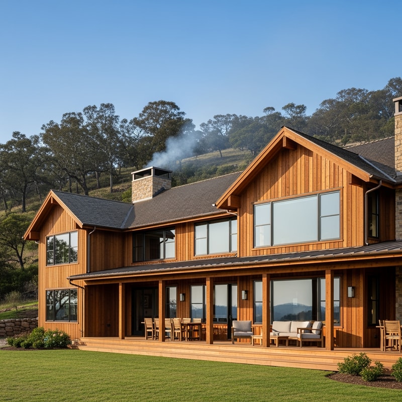 photo  of a modern wooden i country home