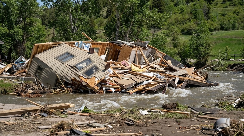 collapsed house like this
