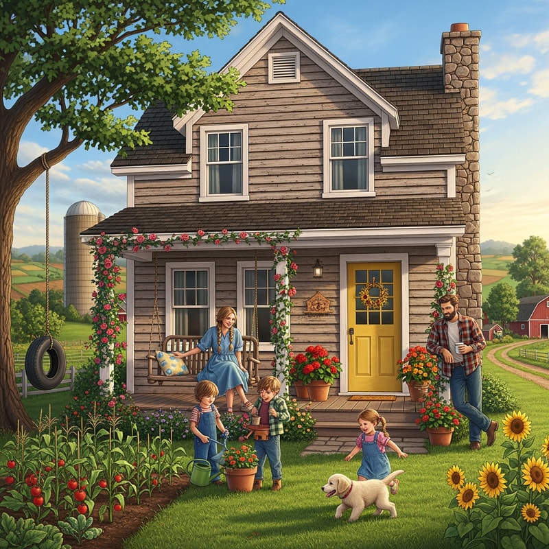 picture of a farm family home