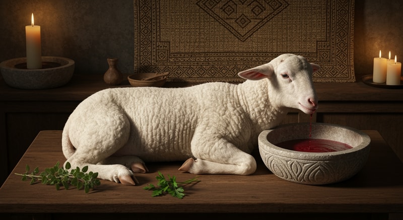 make a picture of a  passover lamb slain