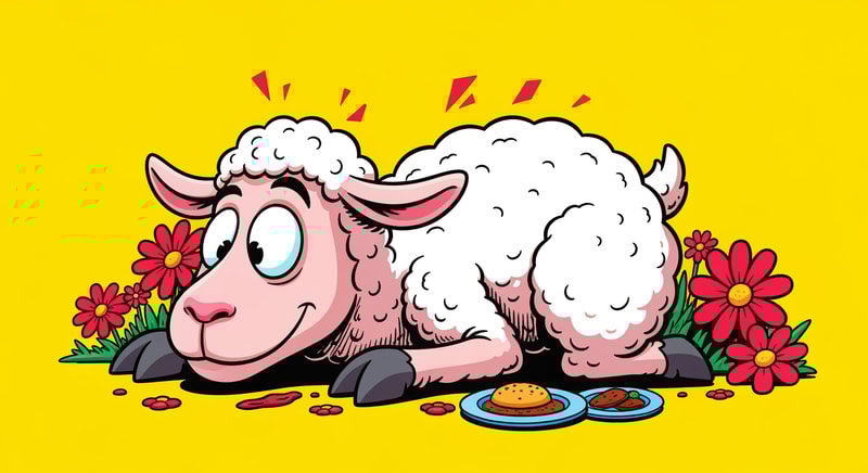 make a cartoon of a passover lamb slain