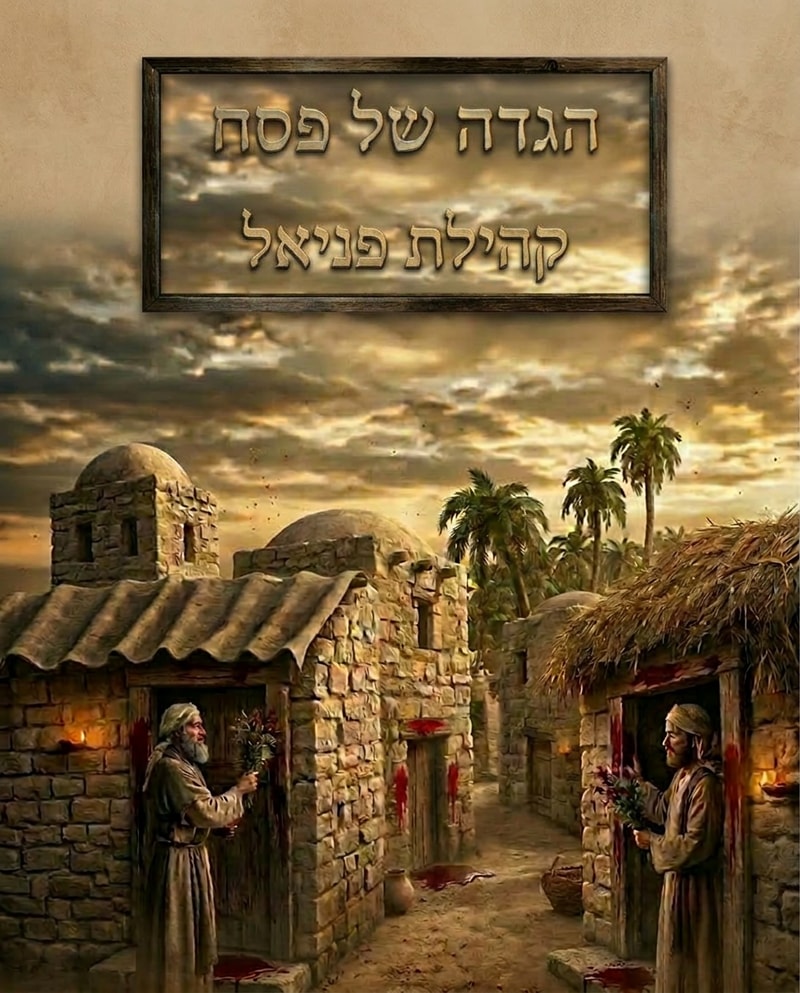 fill the framed title background like the rest of the sky, 
Add "קהילת פניאל"