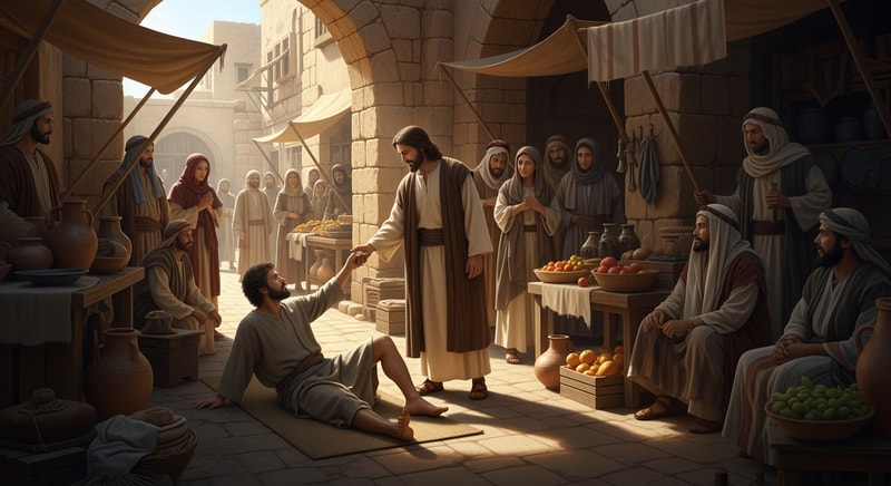 picture of jesus healing the lame man