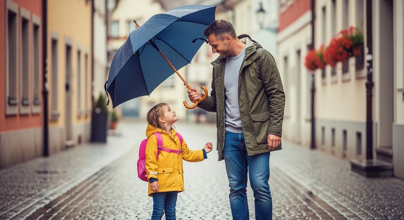 make picture of a father protecting his child