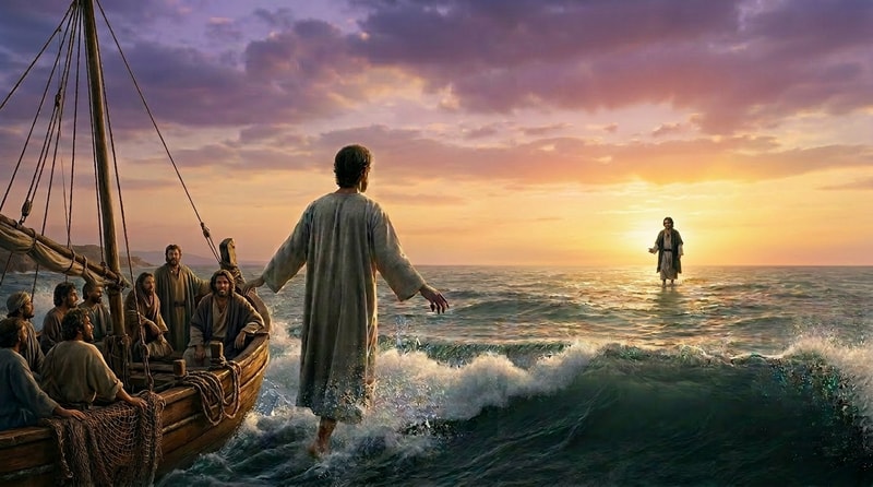 make jesus further away and take off the rocks behind jesus