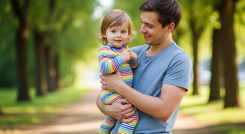make picture of a child in his fathers arms