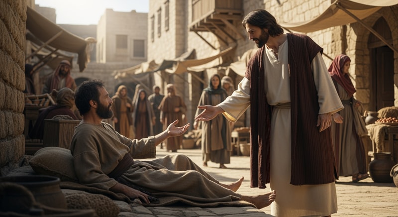 picture of jesus healing the lame man