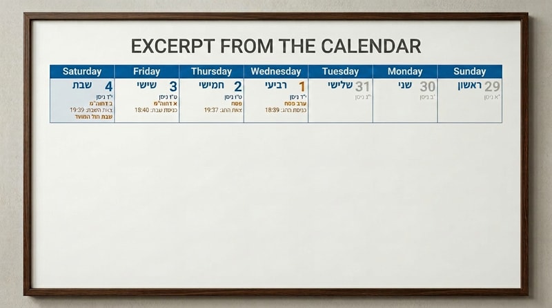 add days in English above the Hebrew names
