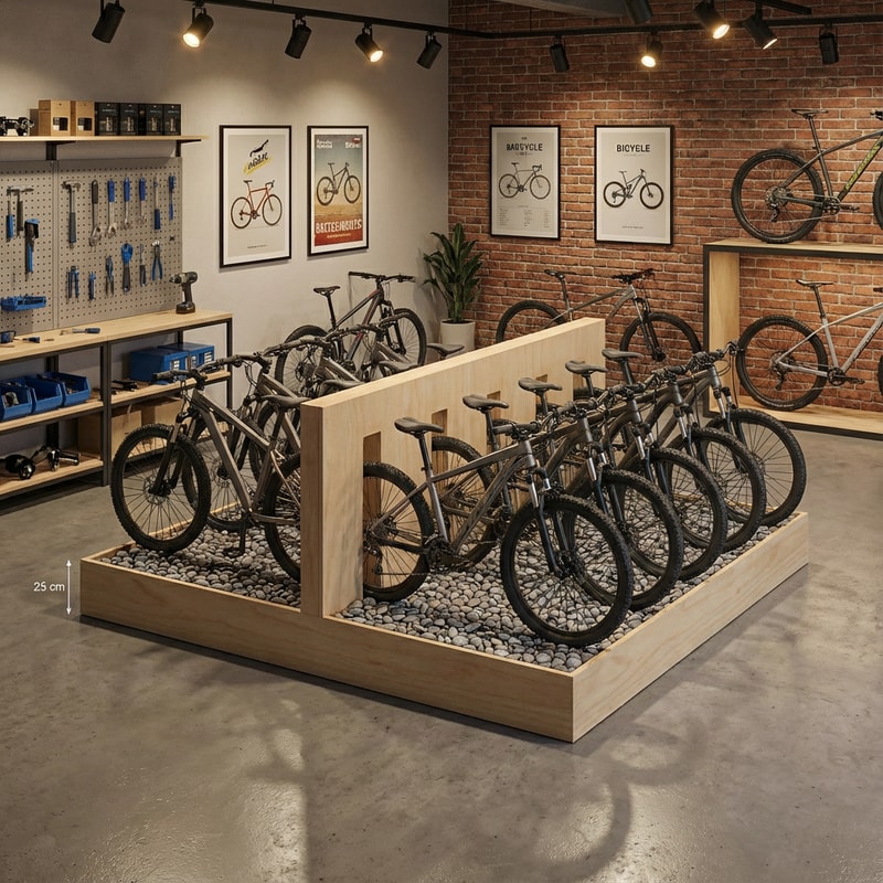make it realistic in side a bicycle shop