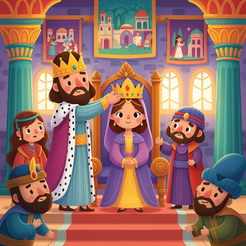 תצייר לי תמונות לפורים של סיפור מגילת אסתר לילדים