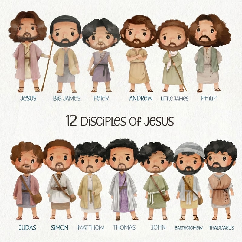 :Create an image that includes all the characters from this picture, but with each character standing spaced apart from the others.