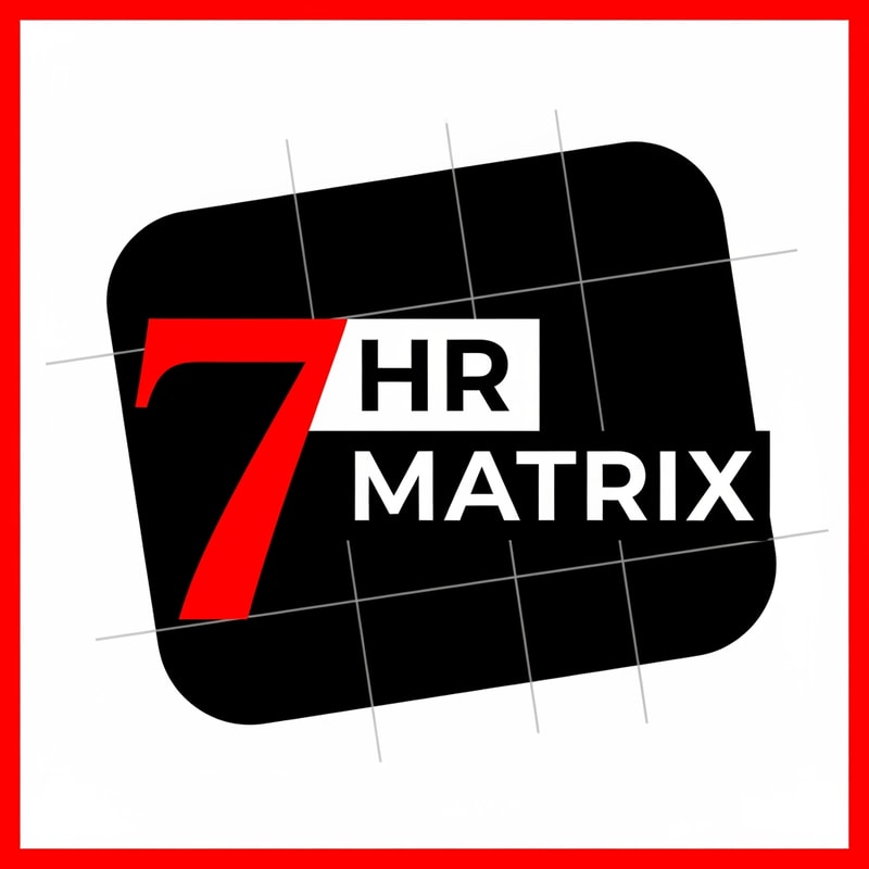 my logo name is 7 hr matrix for hrms project with red , black, white theme