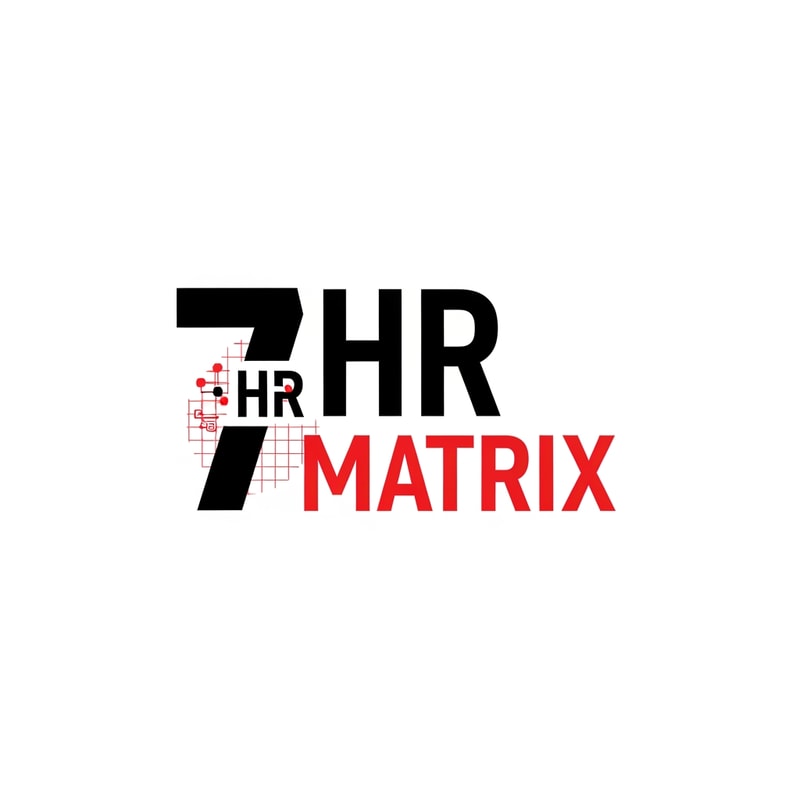 my logo name is 7 hr matrix for hrms project with red , black, white theme