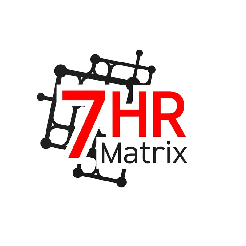 my logo name is 7 hr matrix for hrms project with red , black, white theme