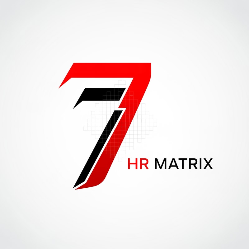 my logo name is 7 hr matrix for hrms project with red , black, white theme, make the digner 7