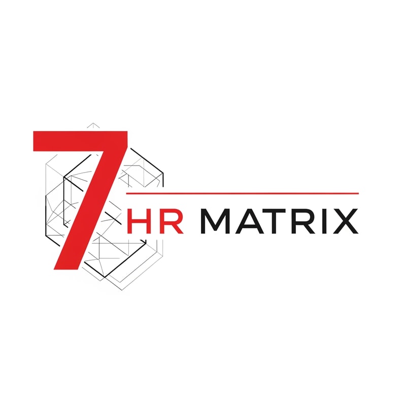 my logo name is 7 hr matrix for hrms project with red , black, white theme
