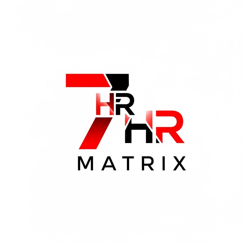 my logo name is 7 hr matrix for hrms project with red , black, white theme, make the digner 7