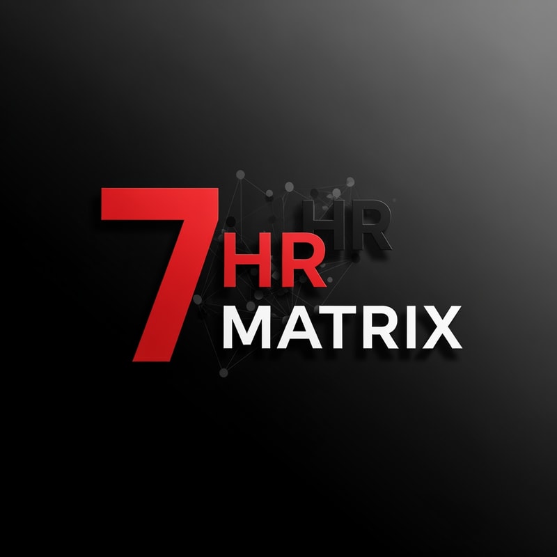 my logo name is 7 hr matrix for hrms project with red , black, white theme