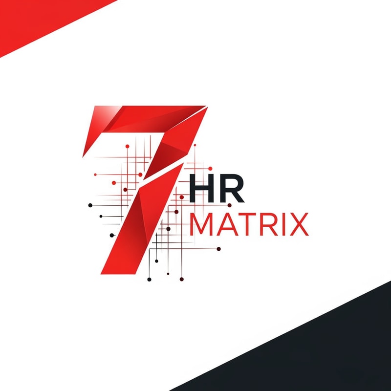 my logo name is 7 hr matrix for hrms project with red , black, white theme, make the digner 7