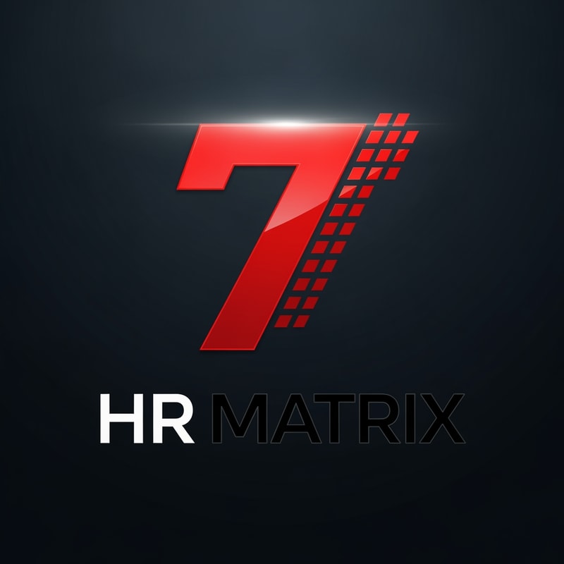 my logo name is 7 hr matrix for hrms project with red , black, white theme, make the digner 7