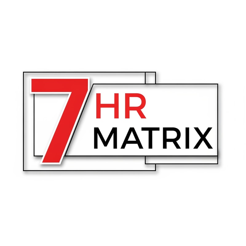 my logo name is 7 hr matrix for hrms project with red , black, white theme