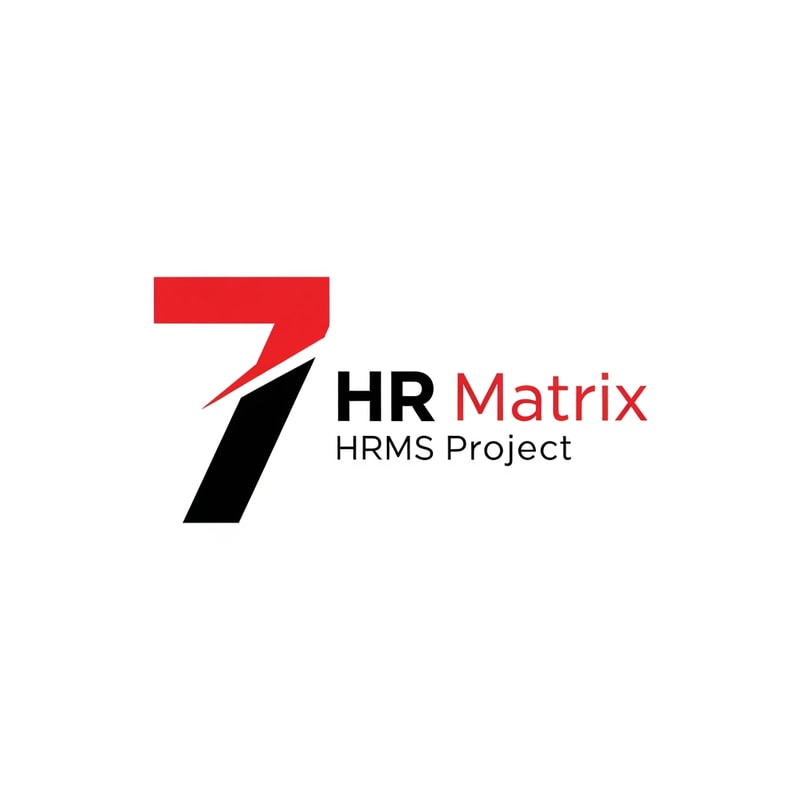 my logo name is 7 hr matrix for hrms project with red , black, white theme, make the digner 7