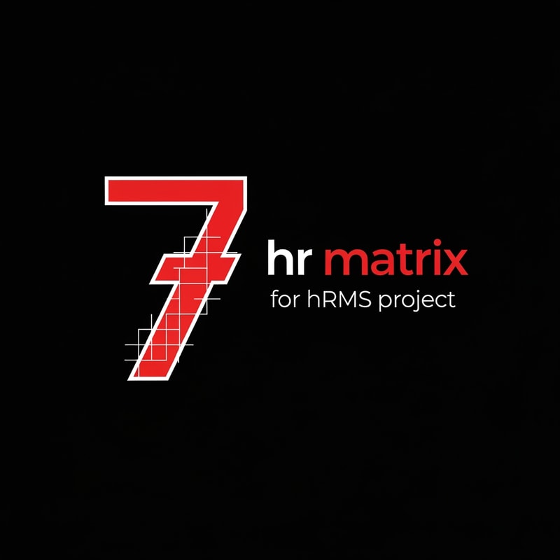 my logo name is 7 hr matrix for hrms project with red , black, white theme, make the digner 7