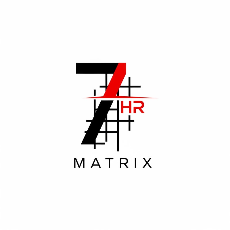 my logo name is 7 hr matrix for hrms project with red , black, white theme