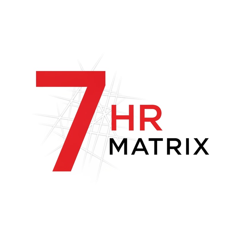 my logo name is 7 hr matrix for hrms project with red , black, white theme