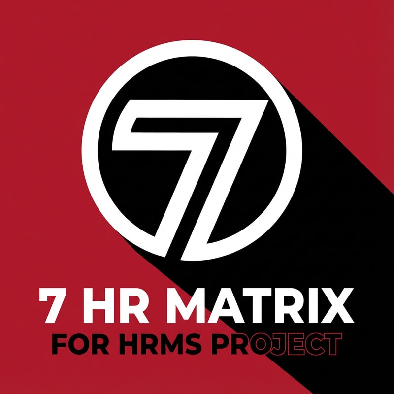 my logo name is 7 hr matrix for hrms project with red , black, white theme, make the digner 7