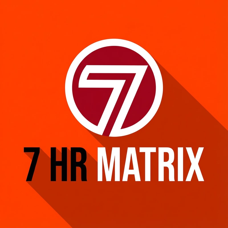 my logo name is 7 hr matrix with red , black, white theme, make the digner 7