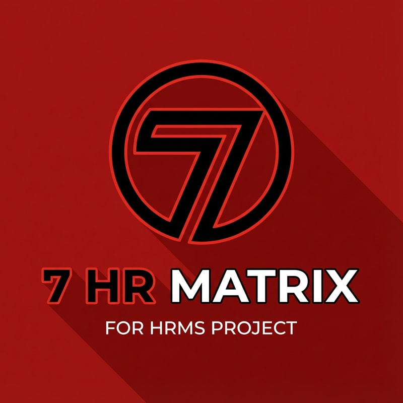 my logo name is 7 hr matrix for hrms project with red , black, white theme, make the digner 7