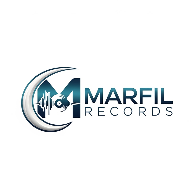 please, could you create a logo for a house music label named "Marfil Records"