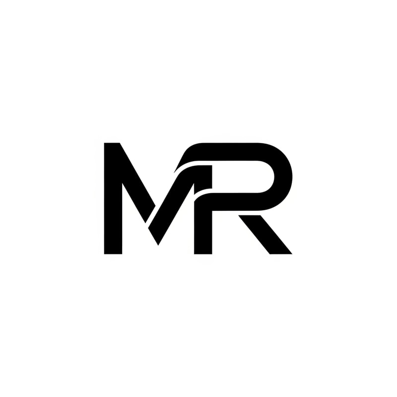 please, could you create a logo black and white for a brand called: "MR" whitout anything connected in music