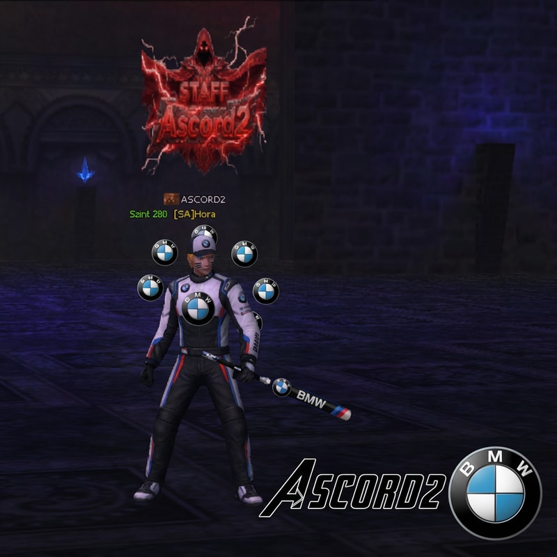 Szerkeszd meg BMW-s kosztümre. Alulra legyen oda írva Ascord2 és 1 Legyen 1 bmw logo
