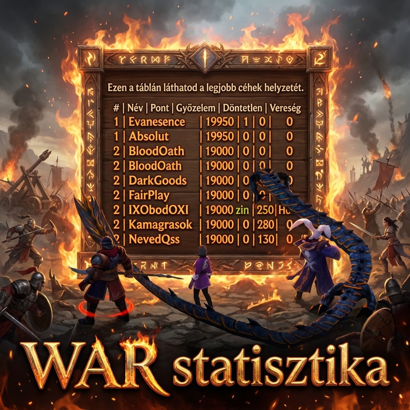 Szerkeszd meg epicen. Írd alulra WAR statisztika