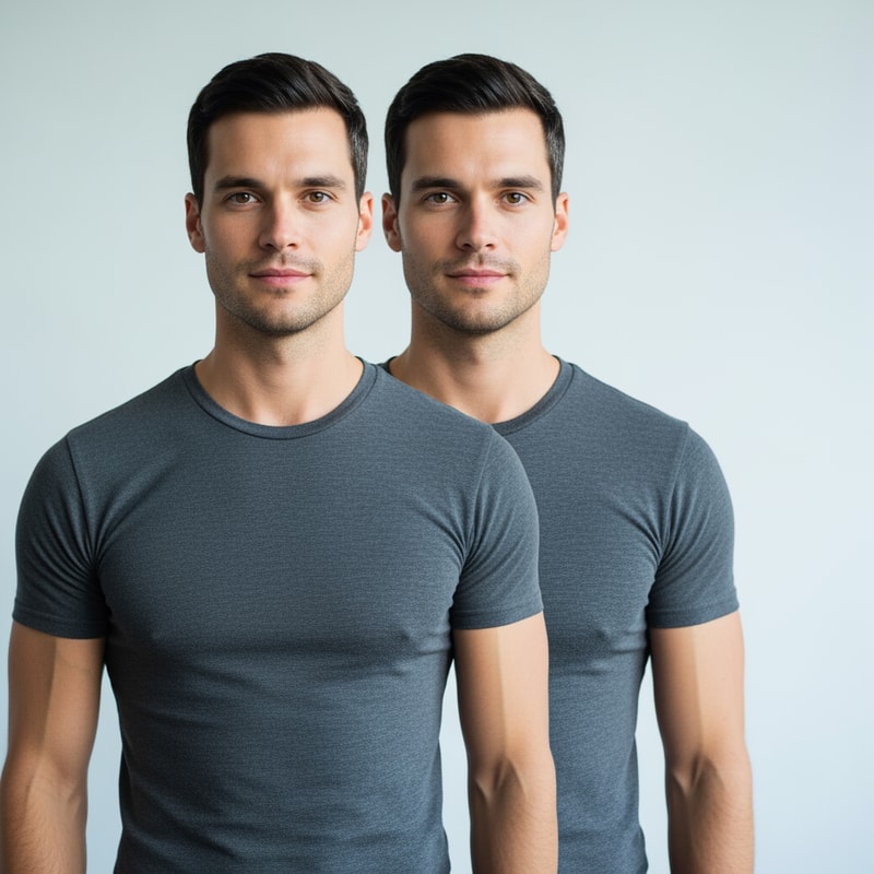 no, me refiero a que parezca mas flaco pero con pecho y la misma pose y cara