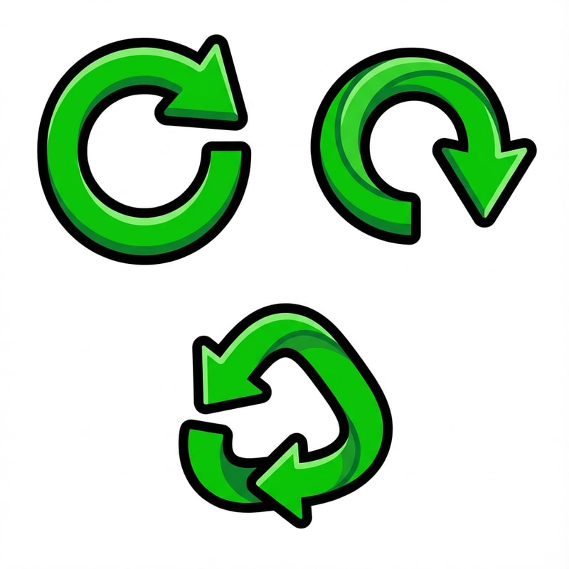 Create three separate retry buttons. cartoonish with no square or circle and no text no advanced graphics its meant to be simple dont make it glossy just make it obvious its a retry button also make it green

The attached image represents the overall artistic style and aesthetic. Use it as a reference for visual consistency and design language. Do not replicate these images directly, but capture the general artistic direction and style.

General color scheme includes: #c82828, #f03c50, #505050, #dcdcdc, #8c143c

And follow these custom instructions: Create icons with a bold, modern cartoon-vector aesthetic. Use thick, clean outlines (preferably dark or black) to define shapes and provide strong contrast against vibrant fills. Maintain smooth, rounded corners and soft geometric forms—favor simplified silhouettes over intricate details.

Use a vivid, saturated color palette with high contrast between foreground and background elements. Incorporate subtle gradients and light reflections to add depth without overwhelming clarity.