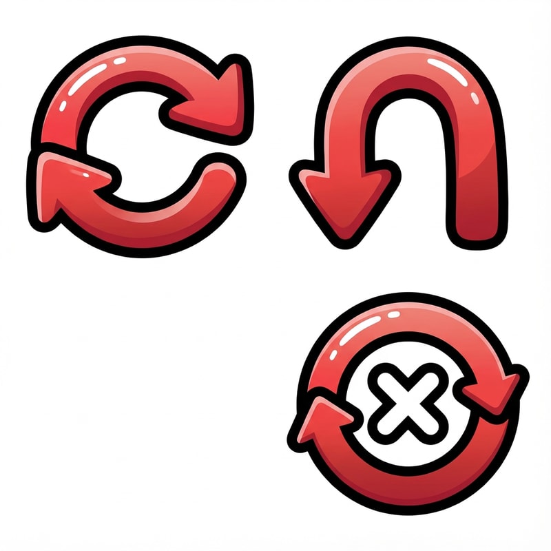 Create three separate retry buttons. cartoonish with no square or circle and no text no advanced graphics its meant to be simple

The attached image represents the overall artistic style and aesthetic. Use it as a reference for visual consistency and design language. Do not replicate these images directly, but capture the general artistic direction and style.

General color scheme includes: #c82828, #f03c50, #505050, #dcdcdc, #8c143c

And follow these custom instructions: Create icons with a bold, modern cartoon-vector aesthetic. Use thick, clean outlines (preferably dark or black) to define shapes and provide strong contrast against vibrant fills. Maintain smooth, rounded corners and soft geometric forms—favor simplified silhouettes over intricate details.

Use a vivid, saturated color palette with high contrast between foreground and background elements. Incorporate subtle gradients and light reflections to add depth without overwhelming clarity.