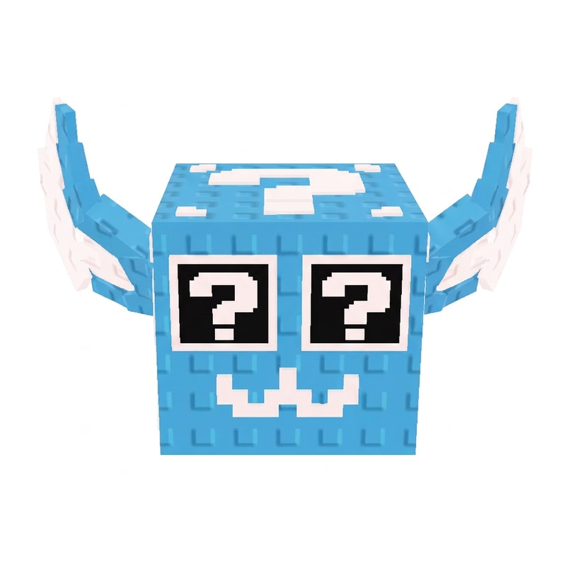 make this lucky block face cool blue instead of red DO NOT CHANGE THE STYLE DO NOT CHANGE ANYTHING ELSE