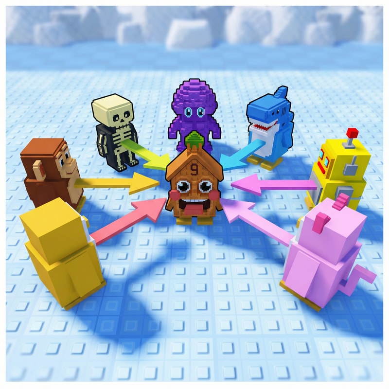 A detailed reproduction of the source image's primary subject matter, now featuring the designated character references replacing all original penguins exactly 1:1 — The composition and framing are retained exactly as depicted in the source material, The precise original color palette and tonal range are mandatory, The identical lighting conditions and overall mood from the source image are required, The style and medium must perfectly replicate the source image quality, Ensure all penguins are replaced by the provided characters 1:1; DO NOT change the environment, composition, color, or style whatsoever, The background setting and environment must be retained from the source image.