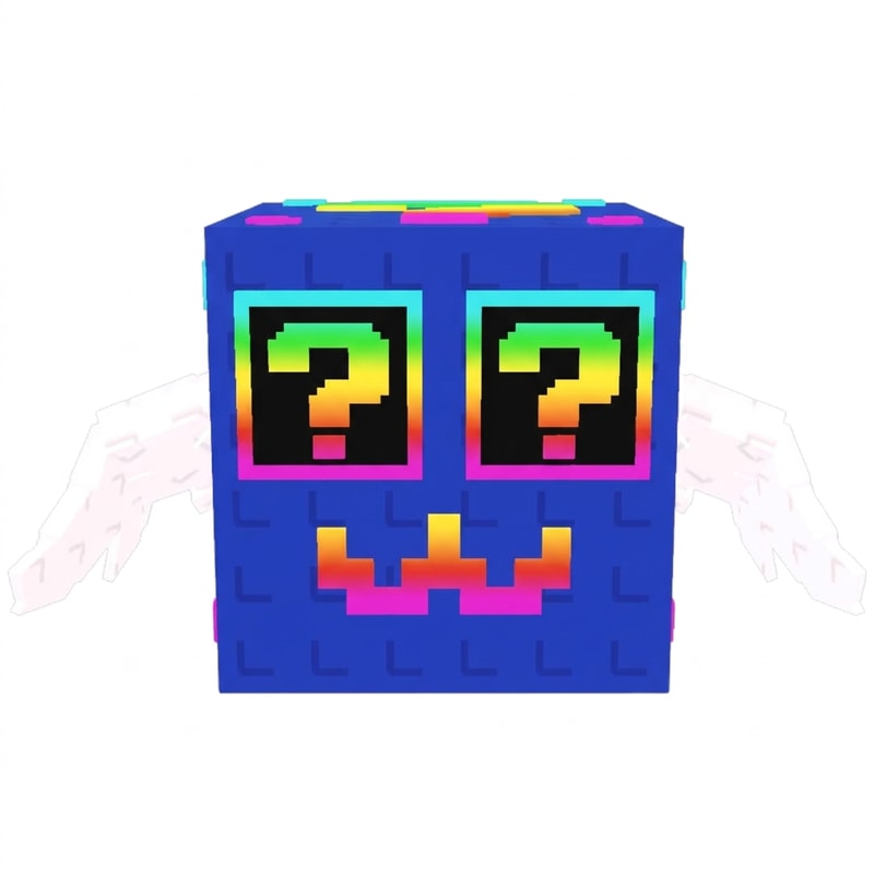 make this lucky block face forward DO NOT TOUCH THE OUTLINE THICKNESS  DO NOT CHANGE ANYTHING ELSE