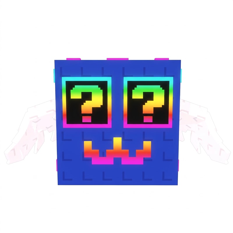 make this lucky block face forward DO NOT TOUCH THE OUTLINE THICKNESS  DO NOT CHANGE ANYTHING ELSE