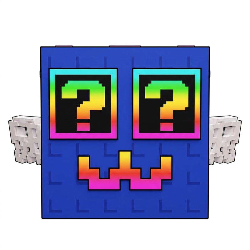 make this lucky block face forward DO NOT TOUCH THE OUTLINE THICKNESS  DO NOT CHANGE ANYTHING ELSE