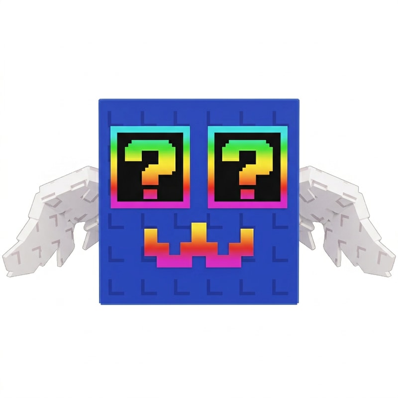 make this lucky block face forward DO NOT TOUCH THE OUTLINE THICKNESS  DO NOT CHANGE ANYTHING ELSE