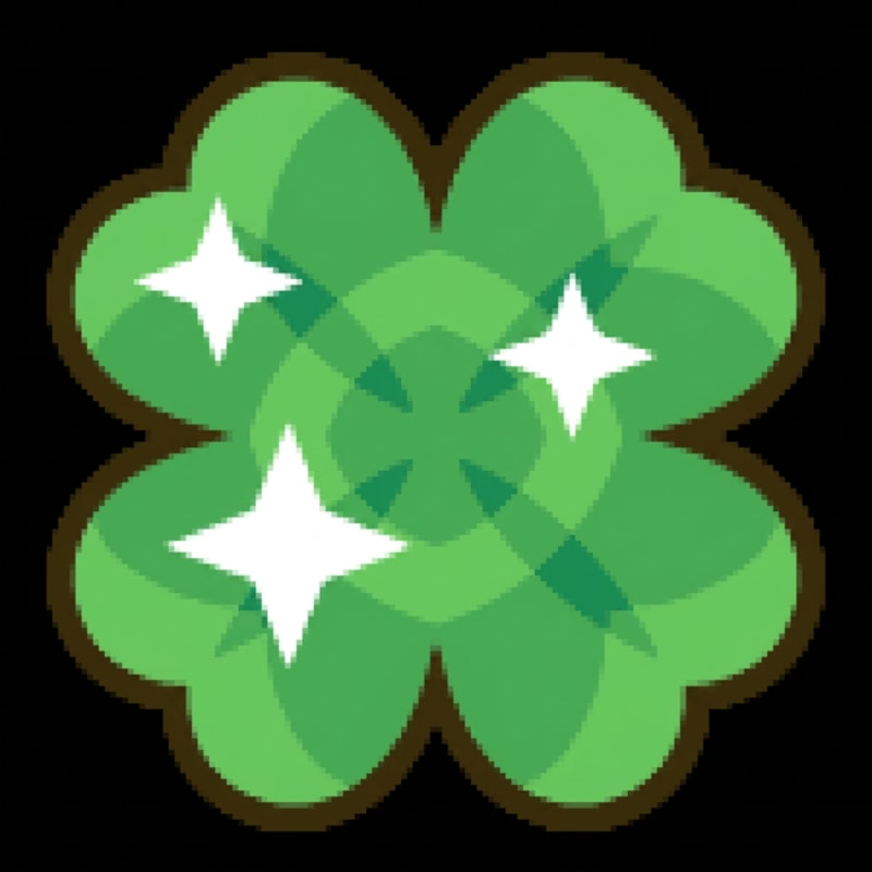 make this clover 1.25x smaller DO NOT CHANGE ITS DESIGN WHATSOEVER JUST MAKE THE CLOVER SLIGHTLY SMALLER