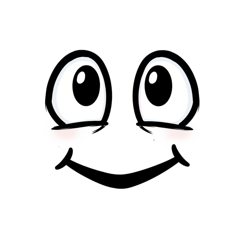 make a roblox face with only mouth and eyes with y2k aesthetic make it look hand drawn with a white background